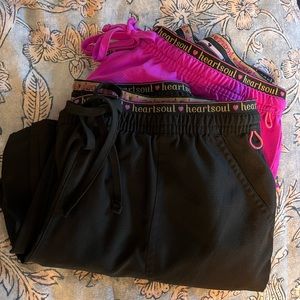 2 Pairs Heartsoul Scrub Pants Size Large